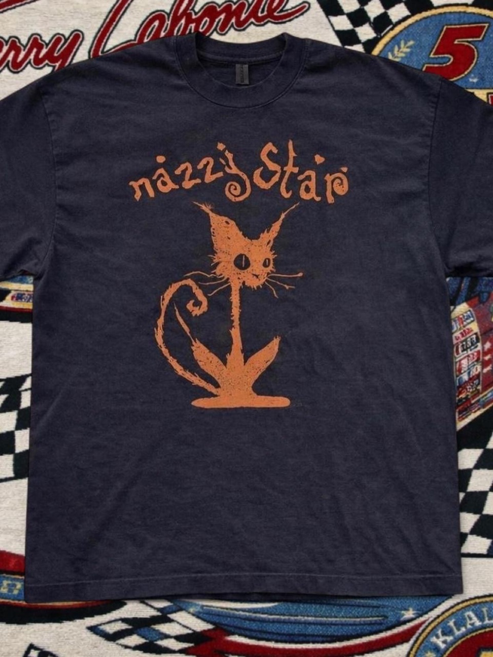 Gildan Black T-Shirt with Orange Cat Graphic - Nazzi Star Style